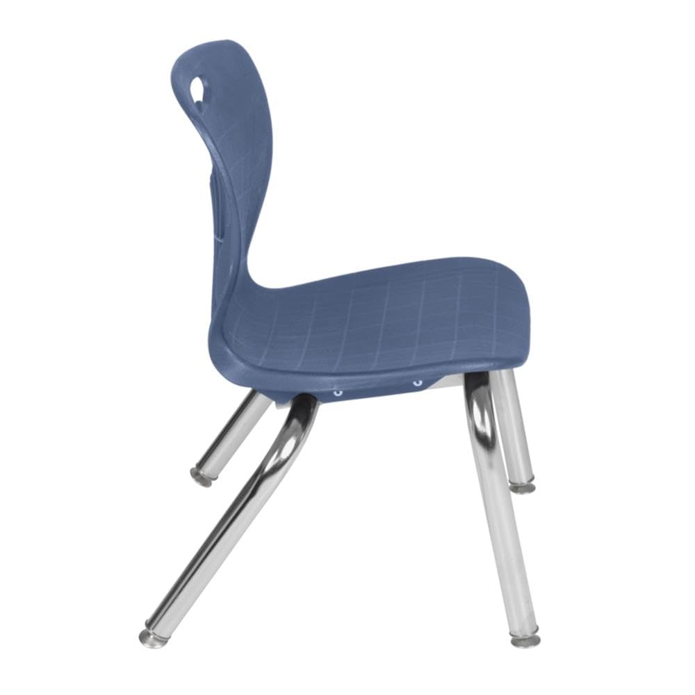36" Square Mobile Table with 4 Blue Stack Chairs I75669