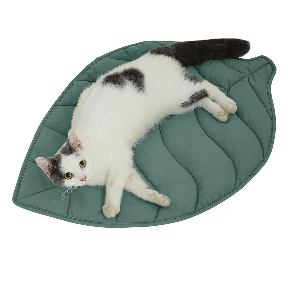 30 X 20 Inch Leaf Shaped Cotton Cat Bed Pad M56077