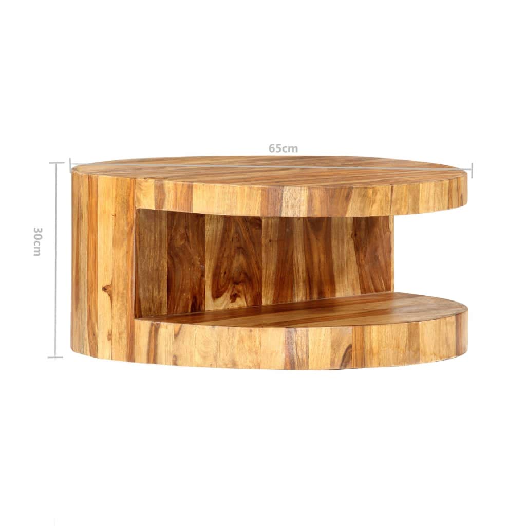 Solid Sheesham Wood Round Coffee Table G14857