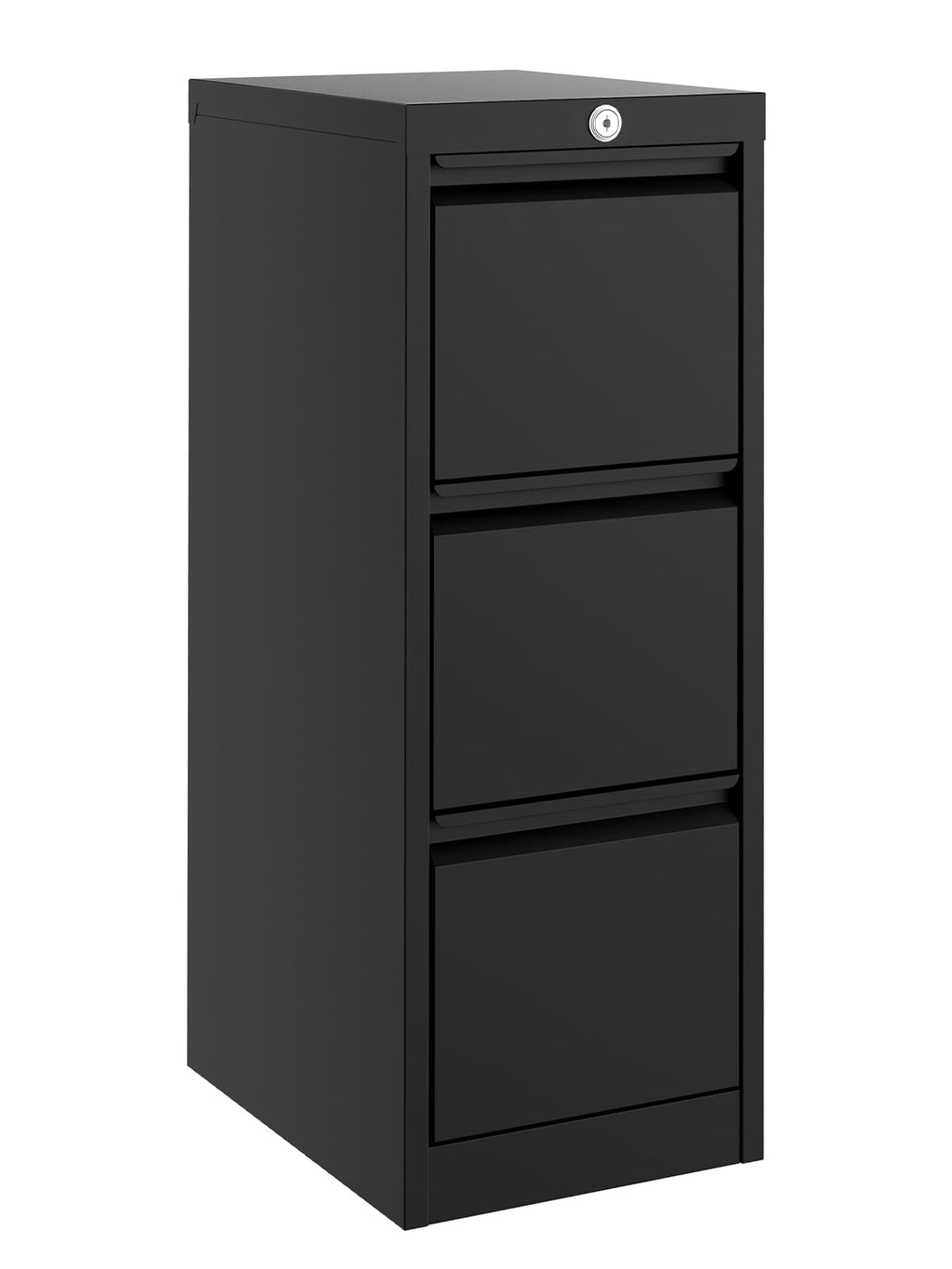 3 Drawer Metal File Cabinet with Lock, Black Q598647