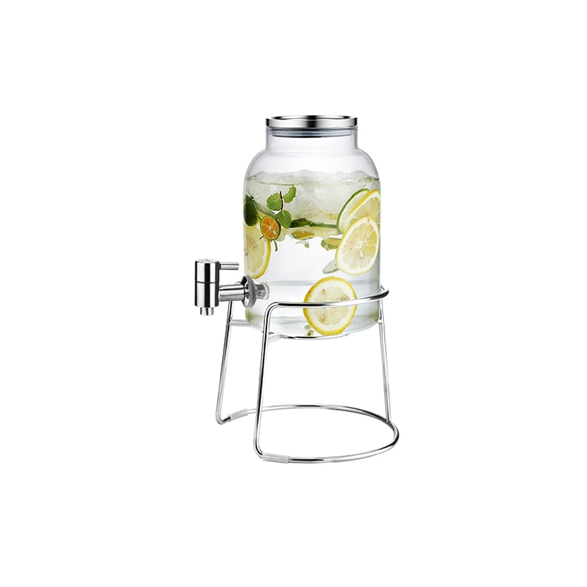Large-capacity Cold Water Jug with Faucet High Borosilicate Glass Teapot with Base 101.4 Oz Z364