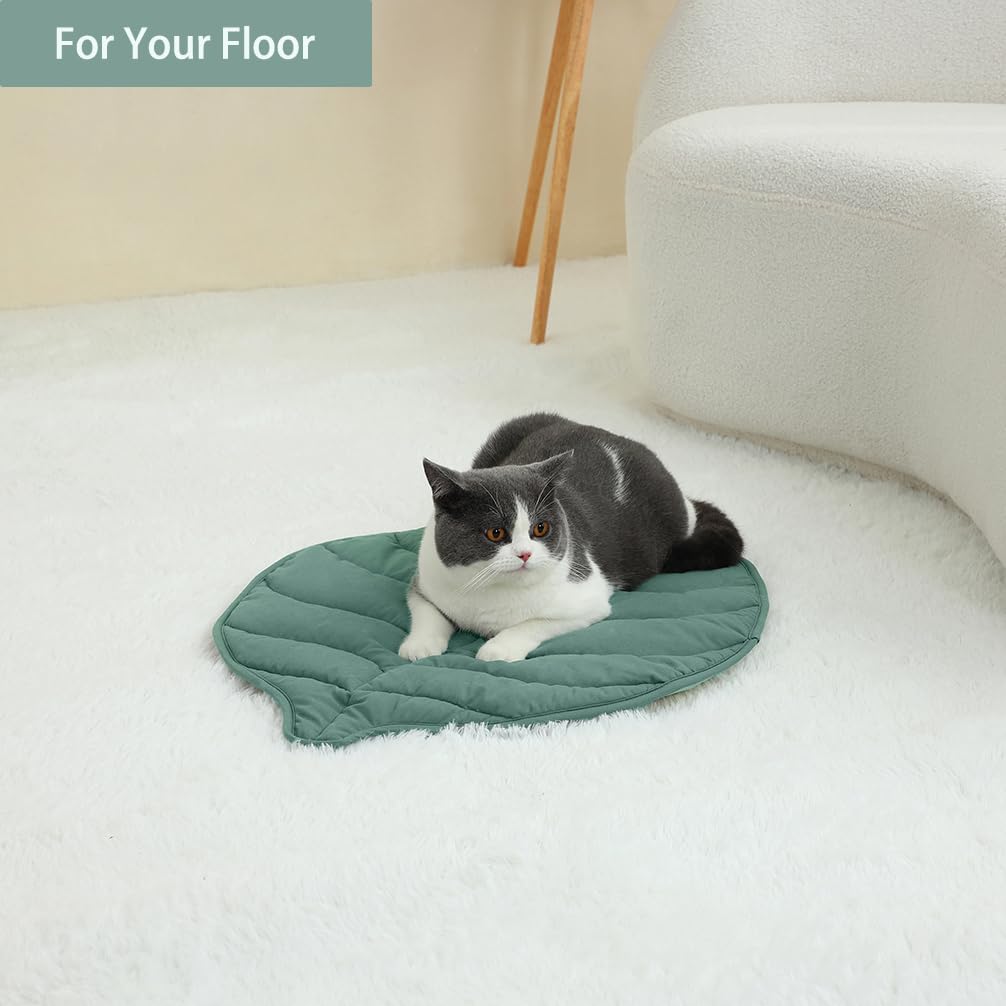 30 X 20 Inch Leaf Shaped Cotton Cat Bed Pad M56077