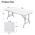 6FT White Foldable Plastic Utility Table I157