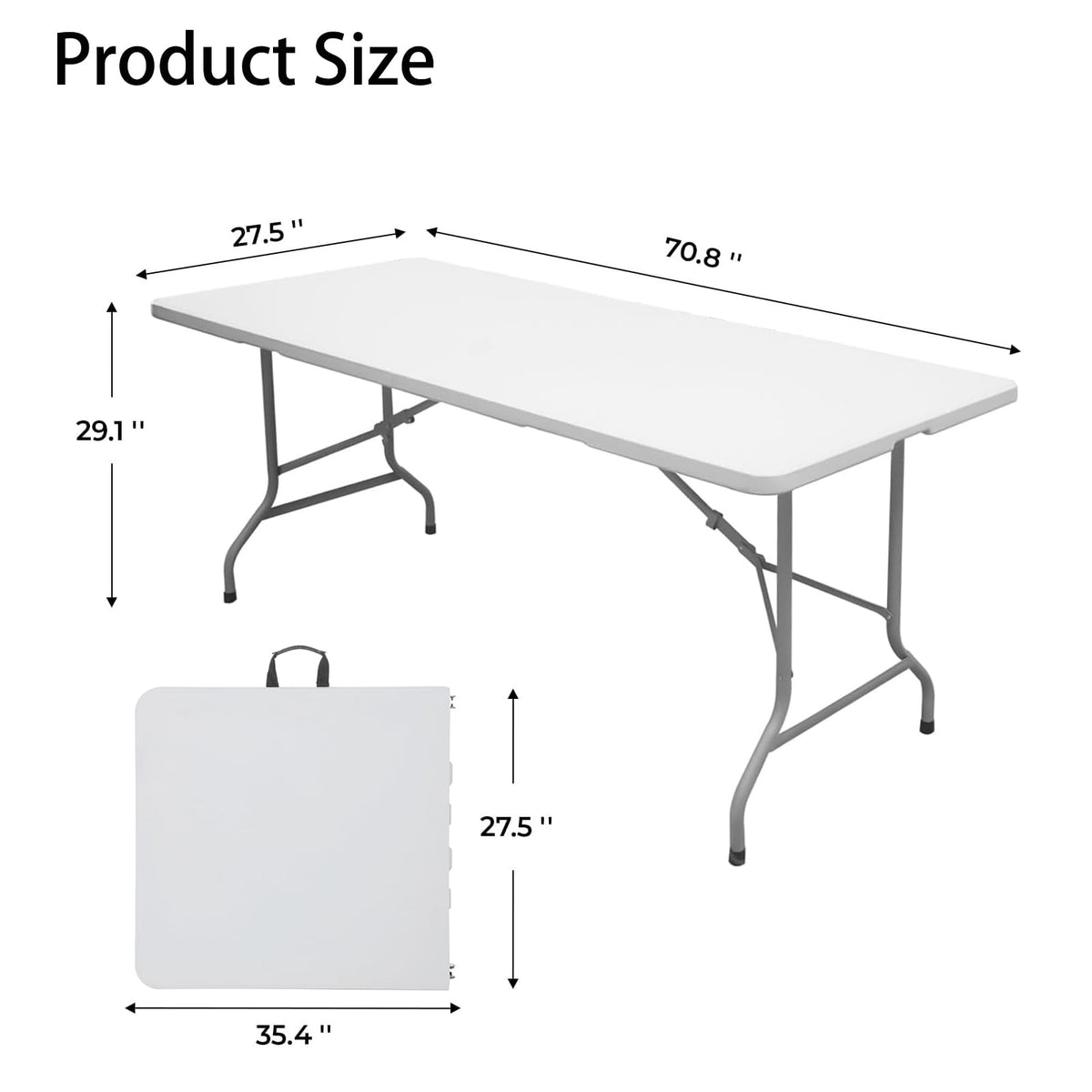 6FT White Foldable Plastic Utility Table I157