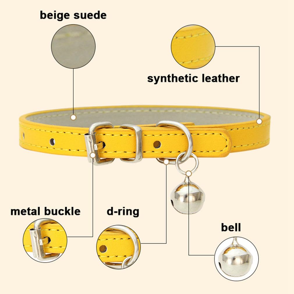 Pink Leather Cat Collar with Bell N801