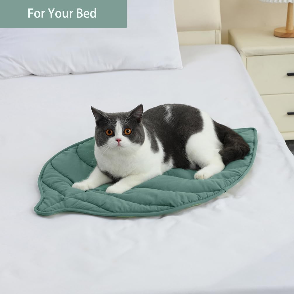 30 X 20 Inch Leaf Shaped Cotton Cat Bed Pad M56077