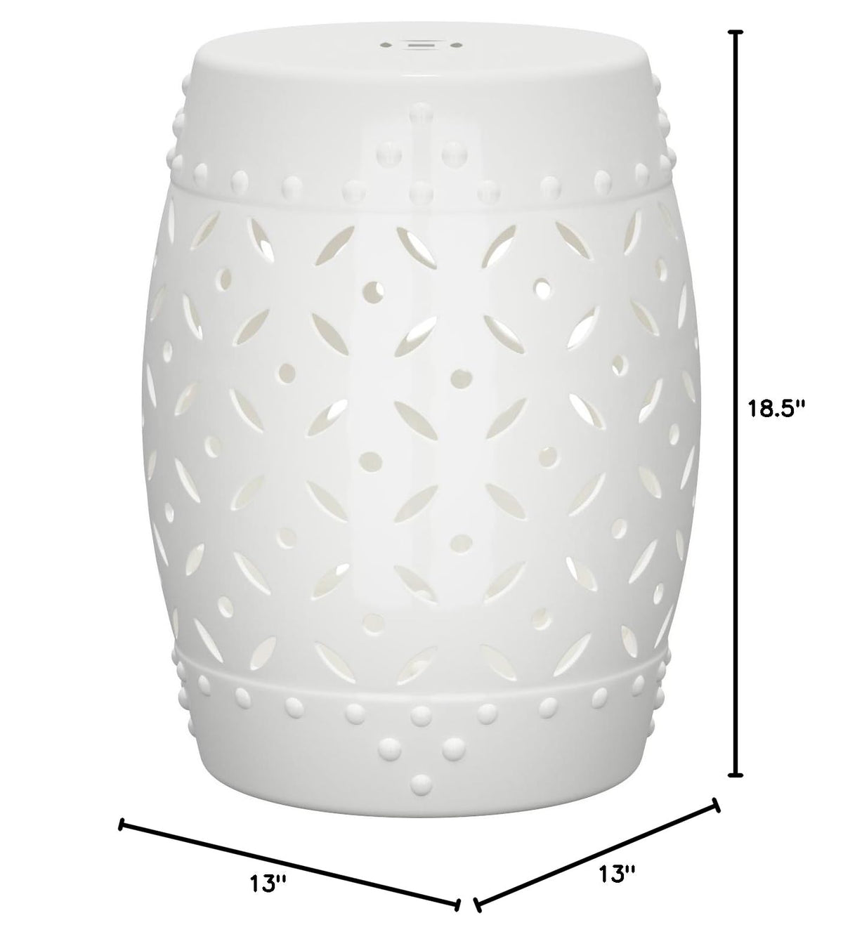 White Ceramic Garden Stool H3526