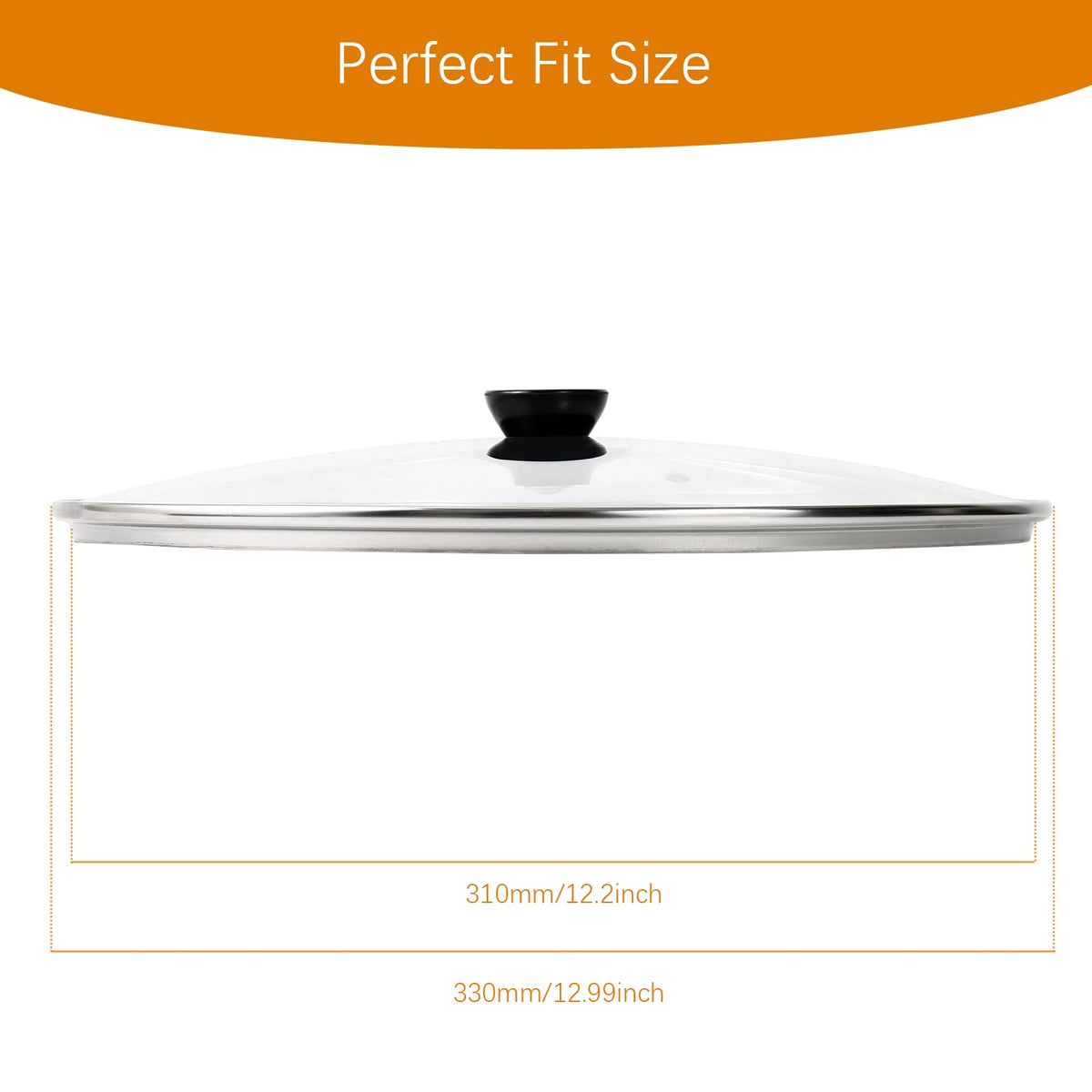 13 Inch Clear Tempered Glass Pan Lid M816