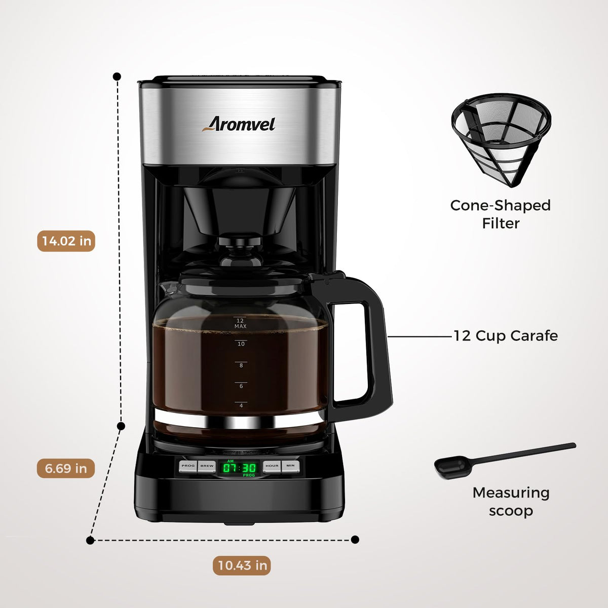 12 Cup Coffee Maker with LED Display Q533