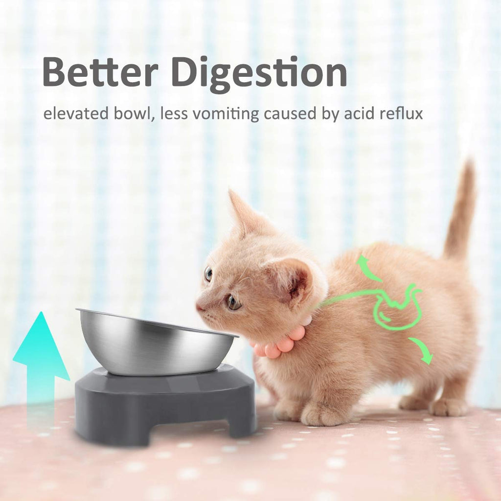 Stainless Steel Raised Cat Food Bowl Z8387