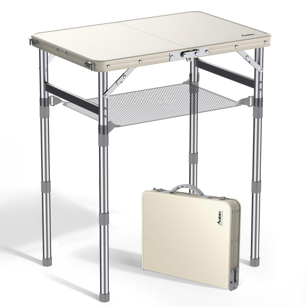 2 ft Small Folding Table, 3 Adjustable Height Z321245