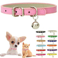 Pink Leather Cat Collar with Bell N801