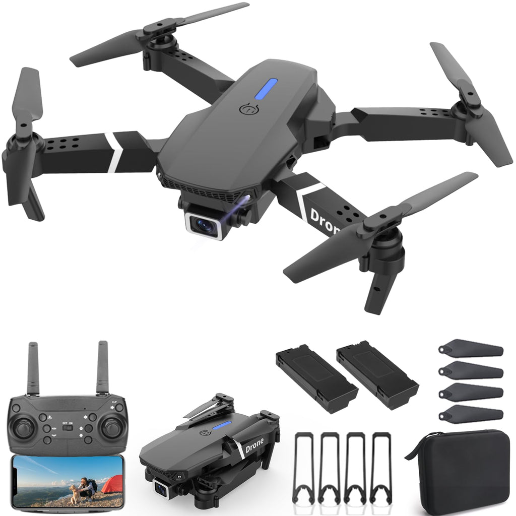 Foldable RC Quadcopter Drone with 1080P Camera, 2 Batteries, Carrying Case F556989