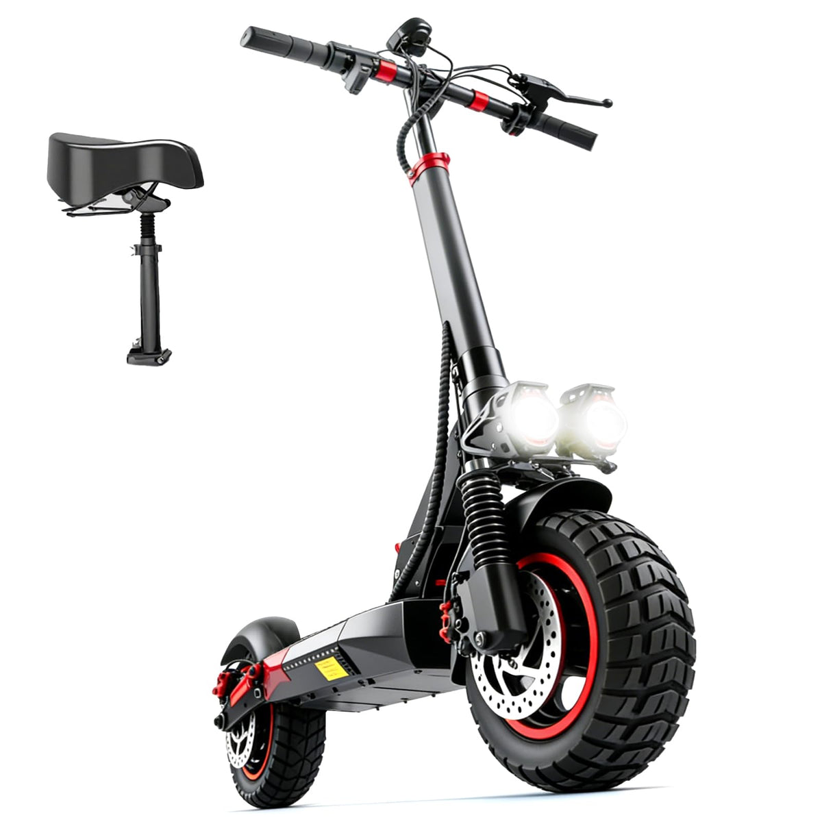 Electric Scooter with Seat, 1200W Motor, 28 MPH, 40 Miles Range, 48V 21AH Battery, 11" Off-Road Tire, Folding U83341