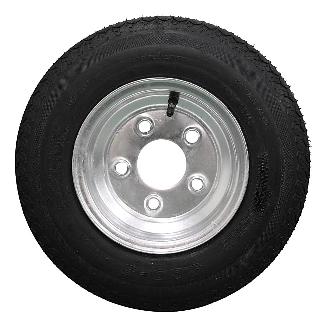 4.80-8 Trailer Tire & Wheel 5 Lug Galvanized Z30351