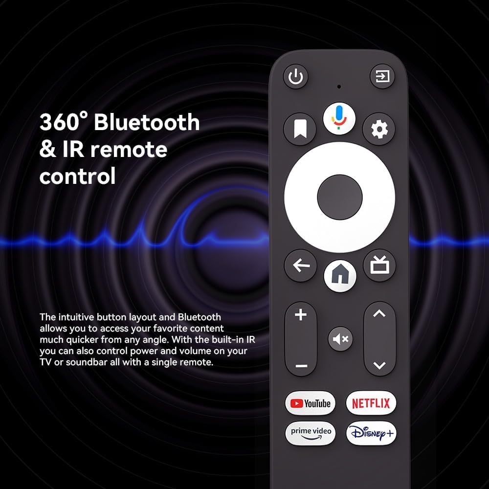 4K Android TV Stick Voice Remote Bluetooth Dual Band WiFi USB-C Y497