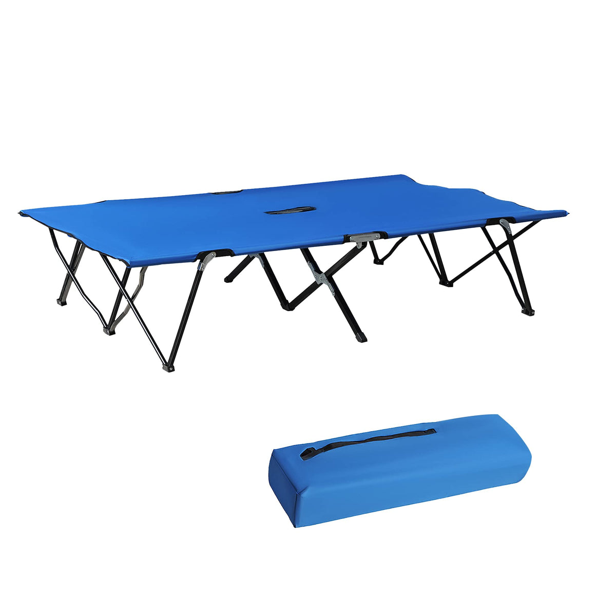 2 Person Folding Camping Cot with Carry Bag D56604