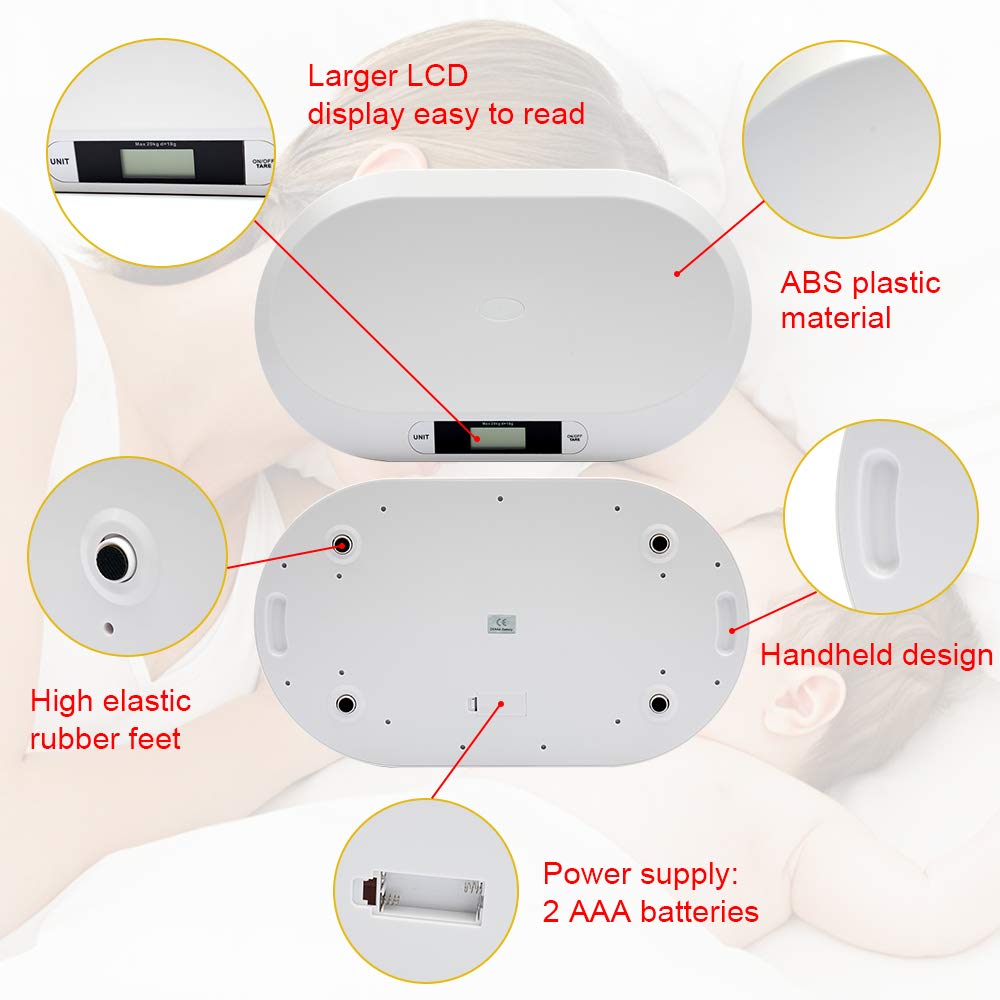 Electronic Digital Baby Scale 44LBS White U25150