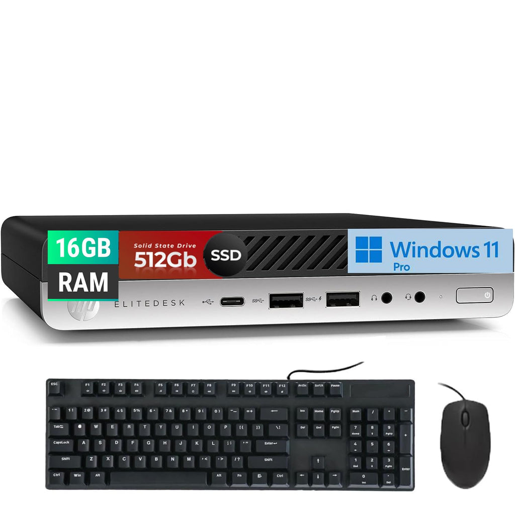 Mini Desktop Computer, Core i5-9500T, 16GB DDR4 RAM, 512GB SSD, Windows 11 Pro K413