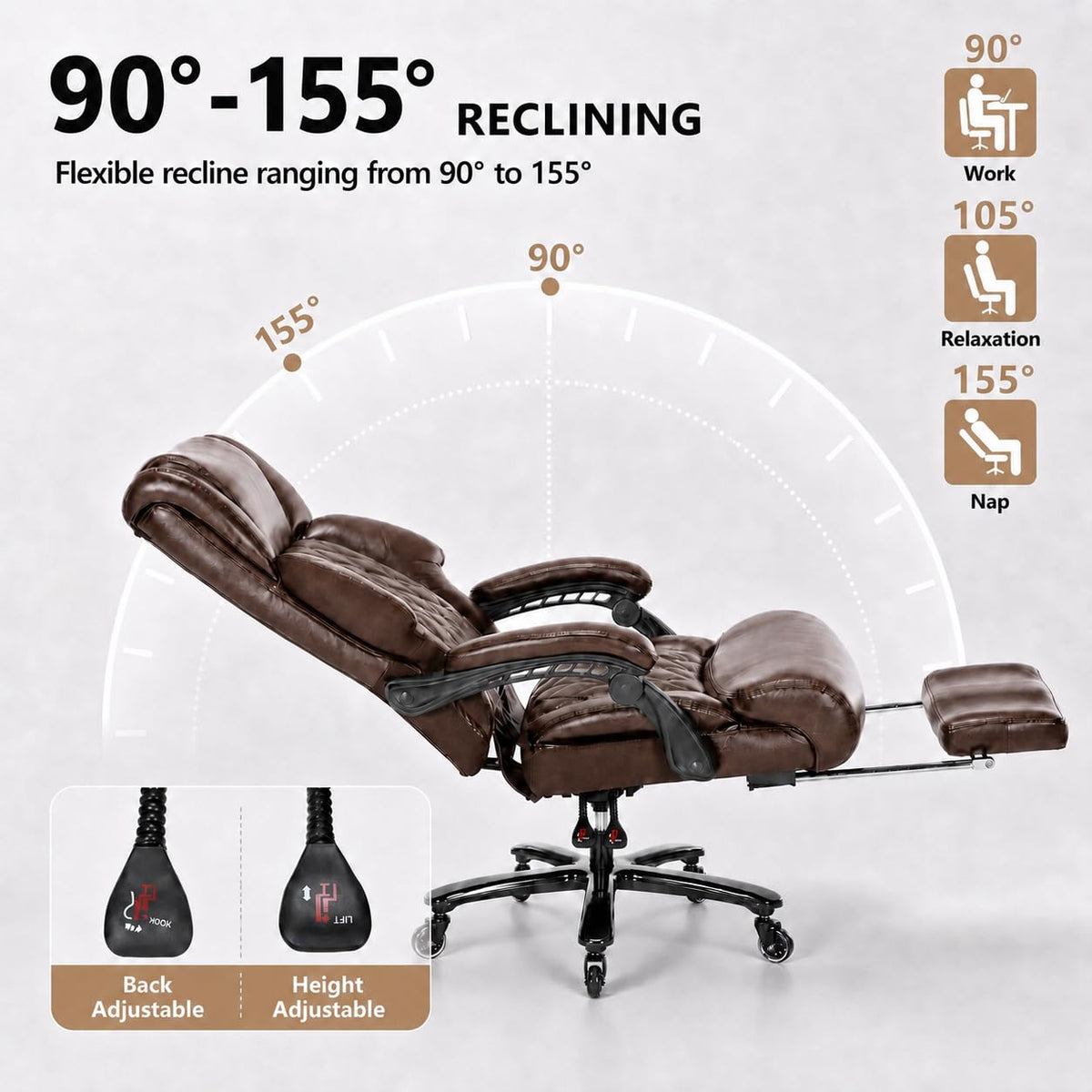Big and Tall Office Chair with Footrest R515804
