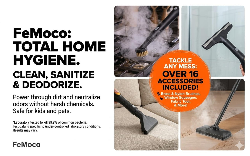 2-in-1 Steam Cleaner & Steam Mop with 1.6L Tank, 15s Heat Up, 16-Piece Kit U24610