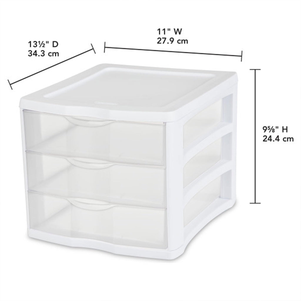Wide 3-Drawer Storage Unit 4-Pack X28059