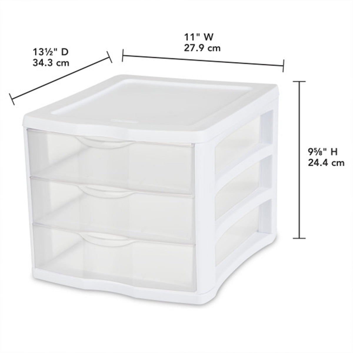 Wide 3-Drawer Storage Unit 4-Pack X28059