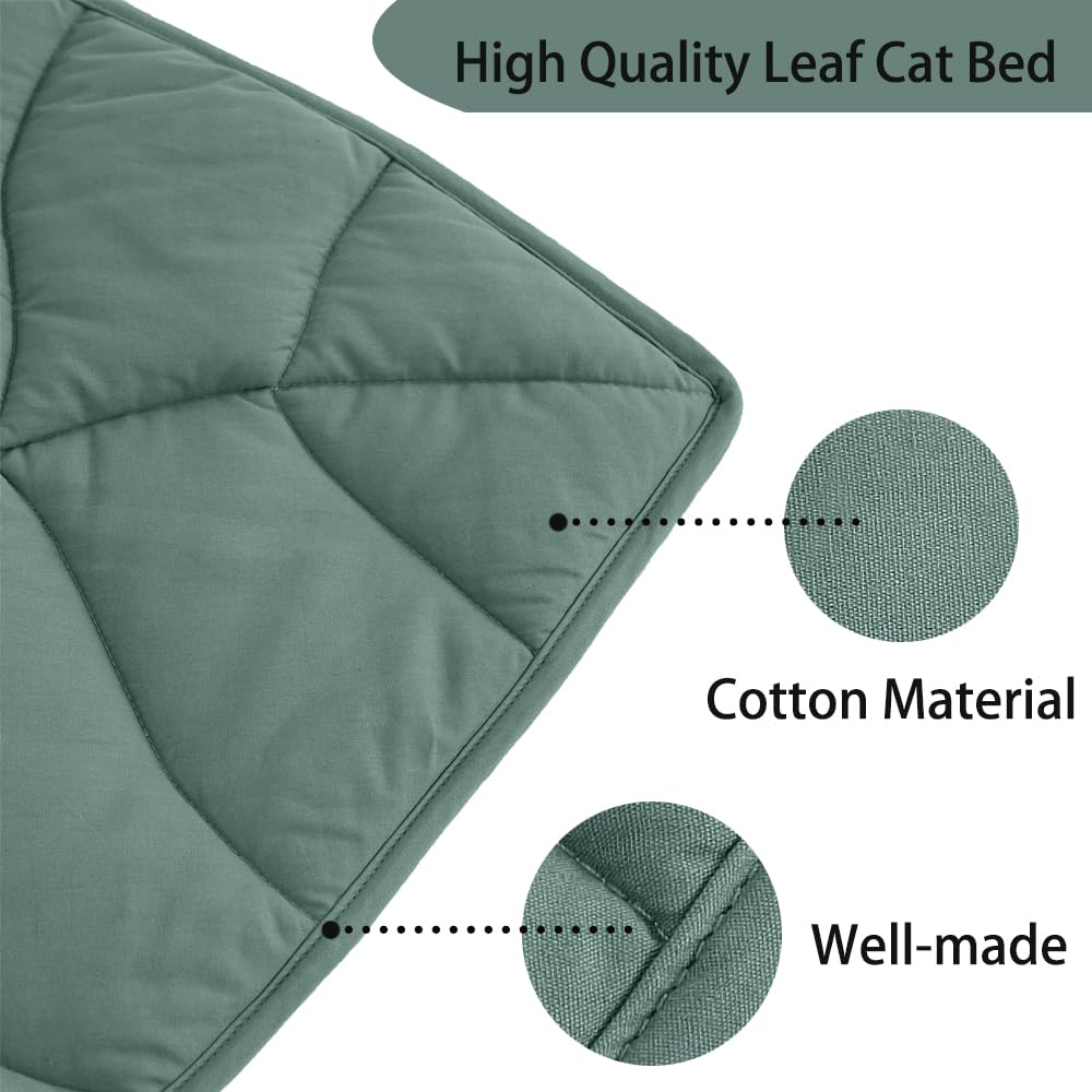 30 X 20 Inch Leaf Shaped Cotton Cat Bed Pad M56077
