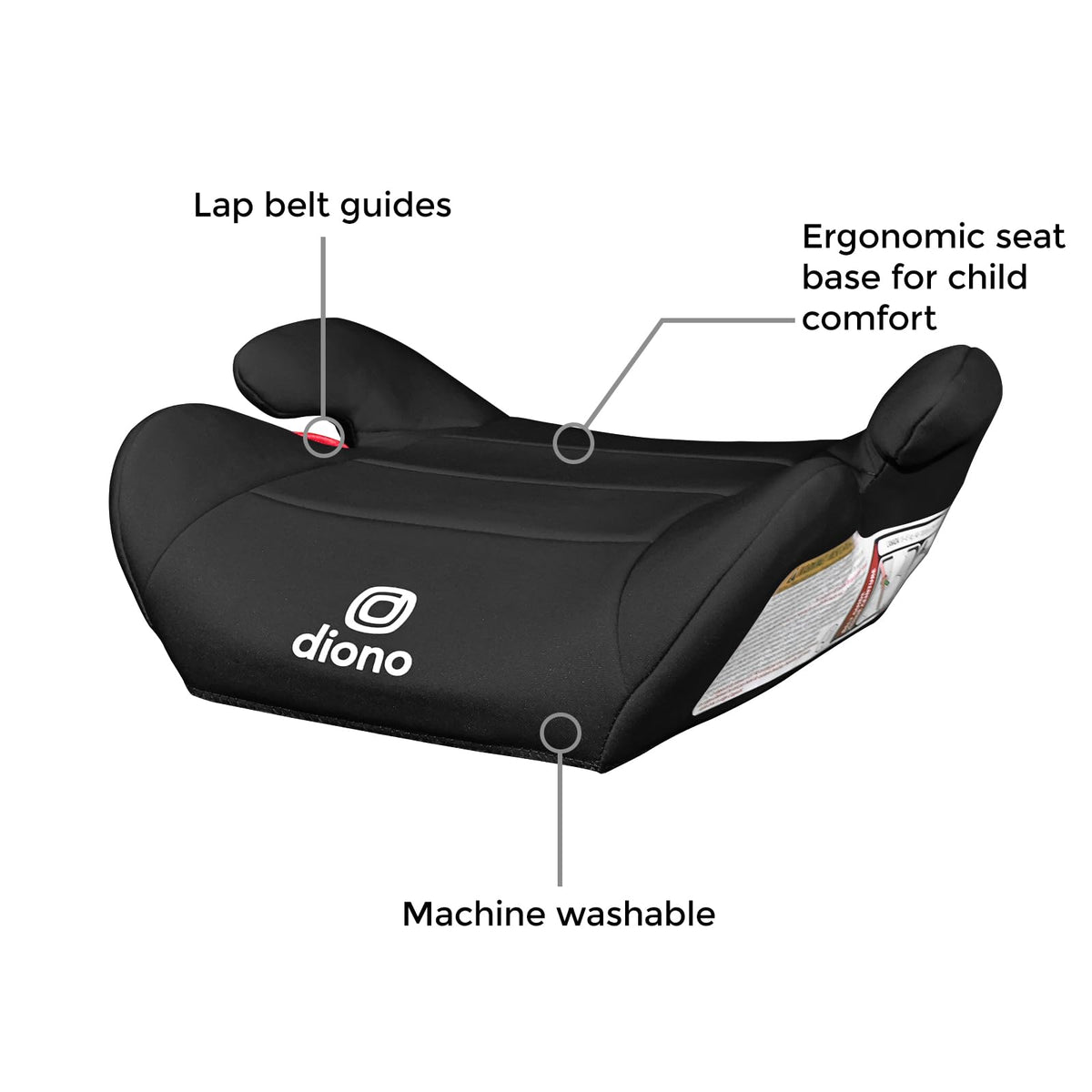Black Backless Booster Car Seat, Pack of 2 J913682