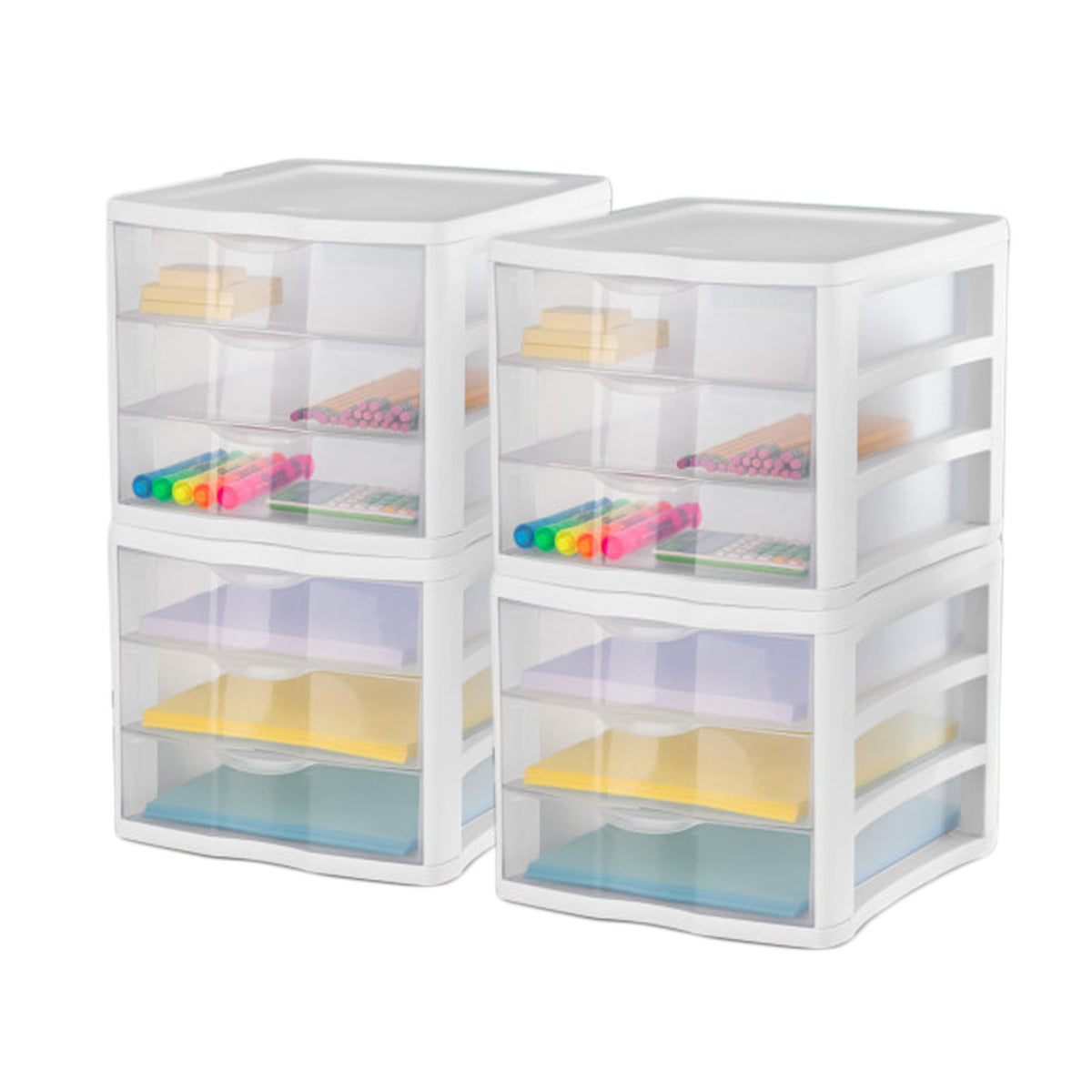 Wide 3-Drawer Storage Unit 4-Pack X28059
