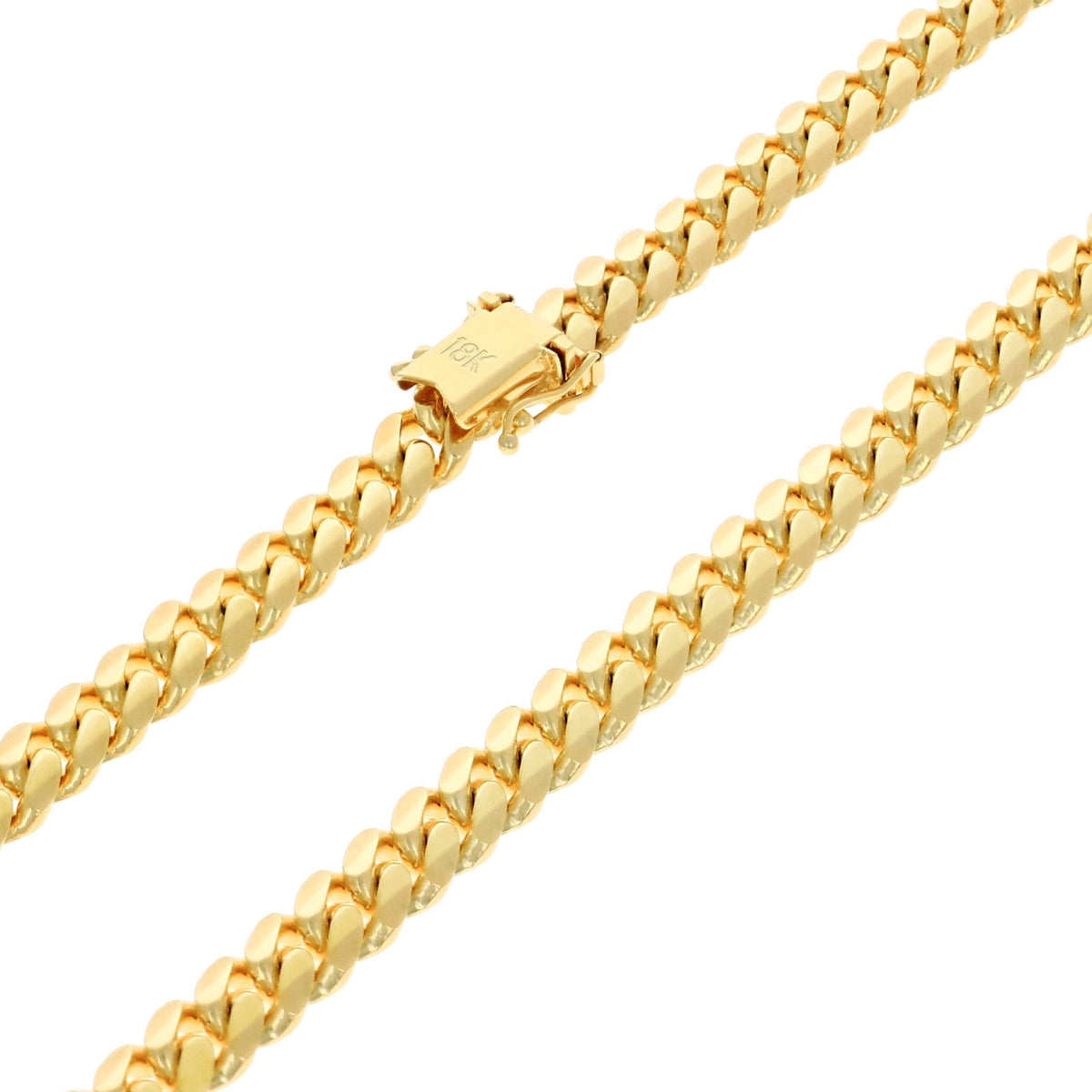 18k Yellow Gold Cuban Link Chain Necklace F14955