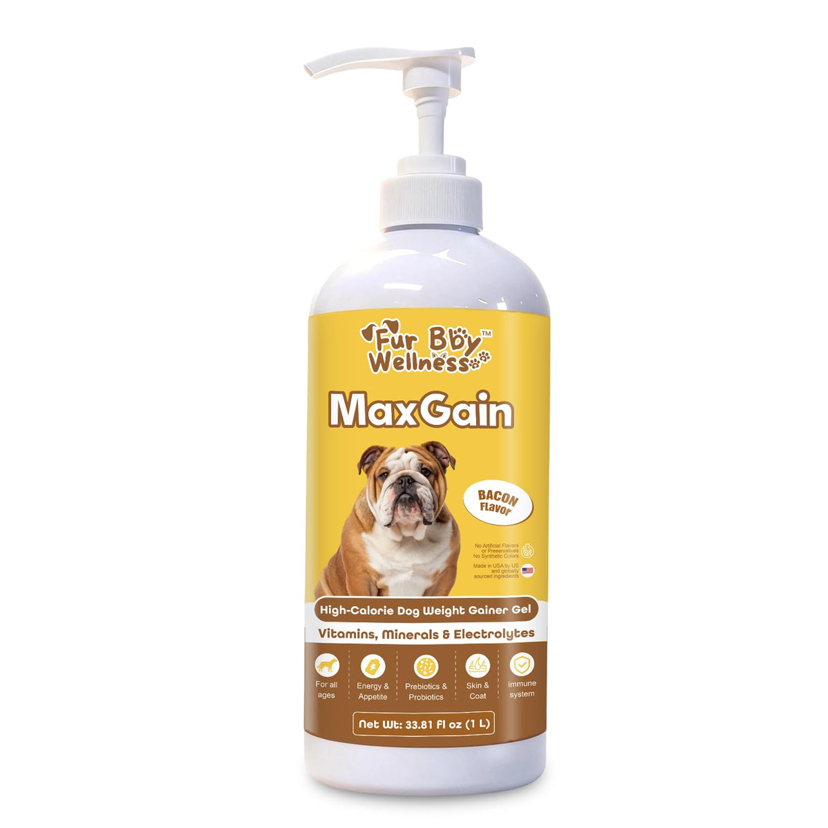 High-Calorie Dog Weight Gainer Gel with Salmon Oil, Probiotics, Vitamins & Electrolytes W73232