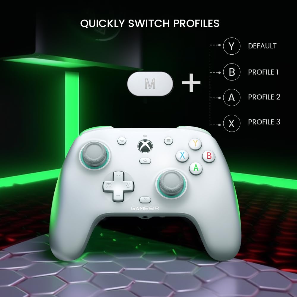 Wired Gamepad with Hall Effect Joysticks and 3.5 mm Audio Jack White N420
