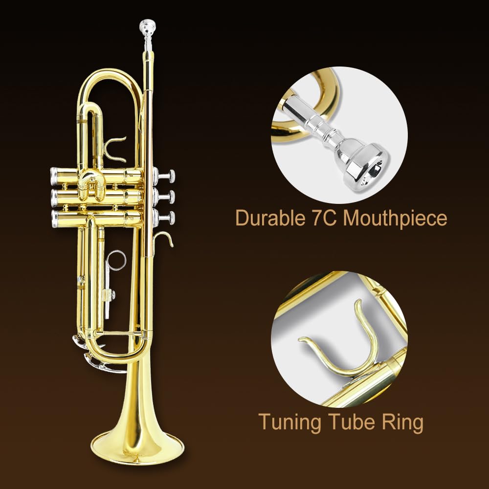 Standard Trumpet Set with Carrying Case 7C Mouthpiece Brass J94966