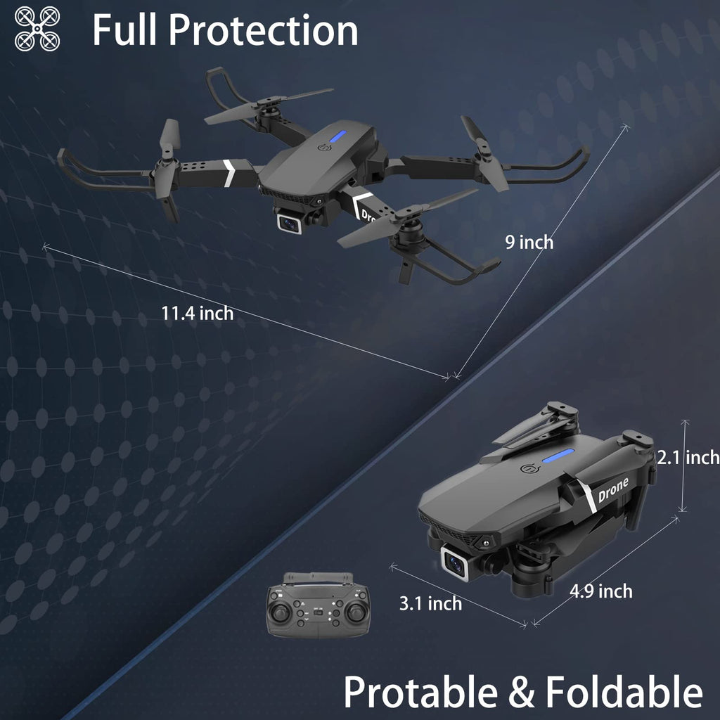 Foldable RC Quadcopter Drone with 1080P Camera, 2 Batteries, Carrying Case F556989