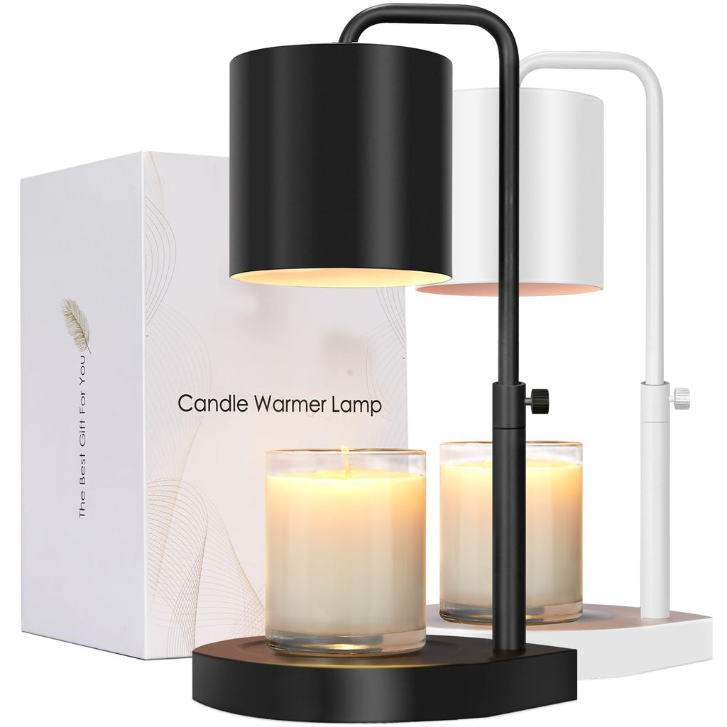 Black Adjustable Height Dimmable Candle Warmer Lamp with Timer Y829559