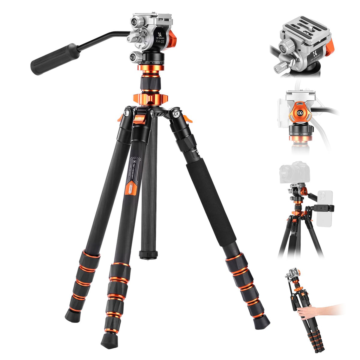 Carbon Fiber Tripod with Fluid Head M873