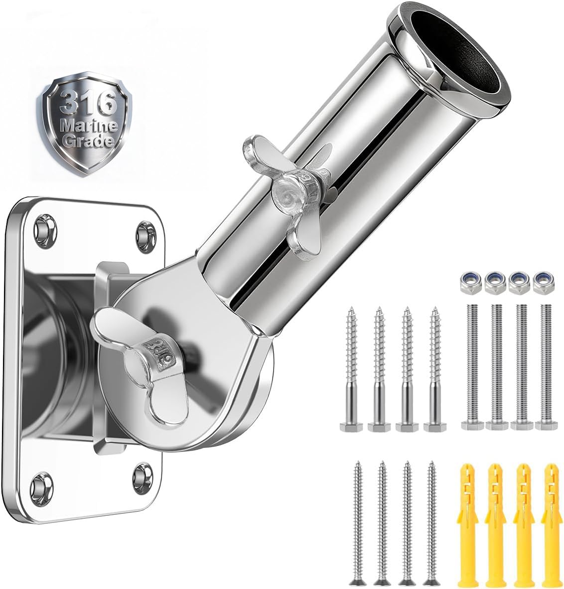 Adjustable 316 Stainless Steel Flag Pole Holder V121326