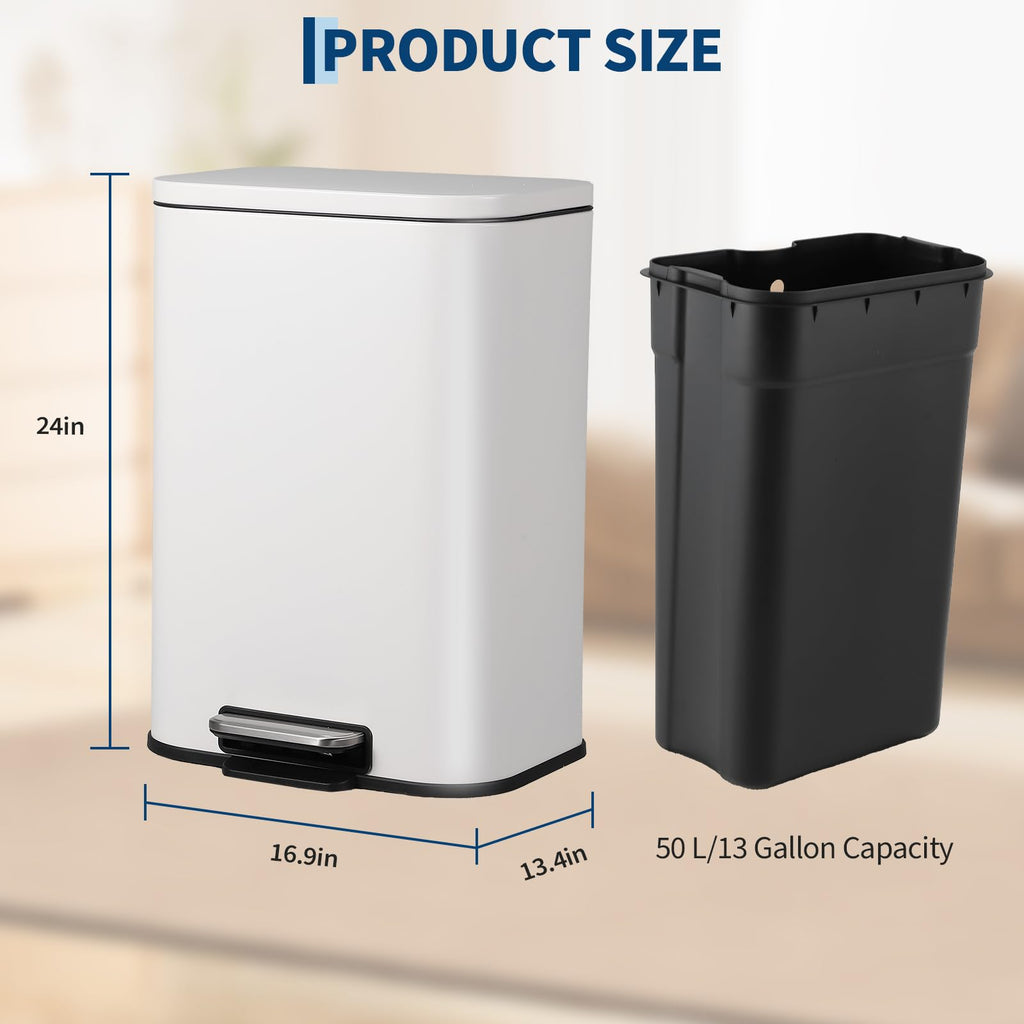 13.2 gal Stainless Steel Kitchen Trash Can P453
