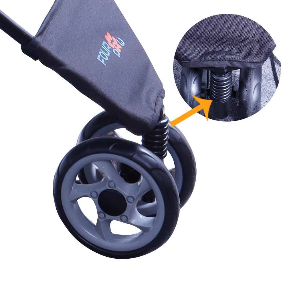 3 Wheels Pet Stroller with Storage Basket Q93241