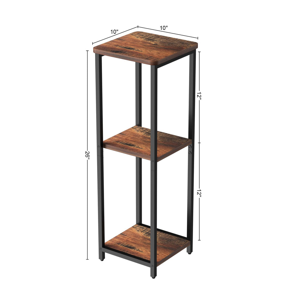 10" Wide Square 3-Tier Drink Table with Adjustable Feet H660697