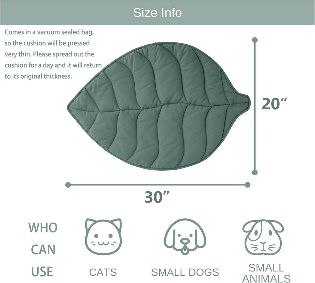30 X 20 Inch Leaf Shaped Cotton Cat Bed Pad M56077