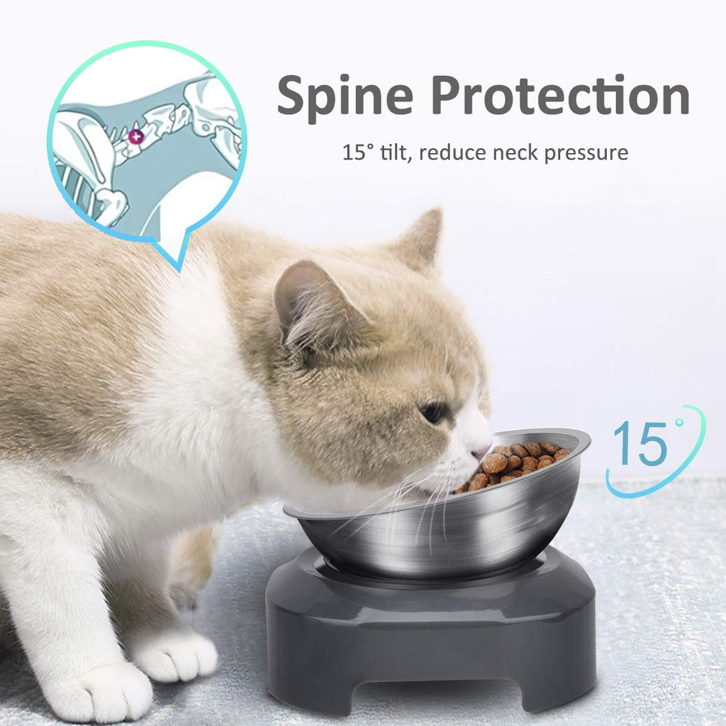 Stainless Steel Raised Cat Food Bowl Z8387