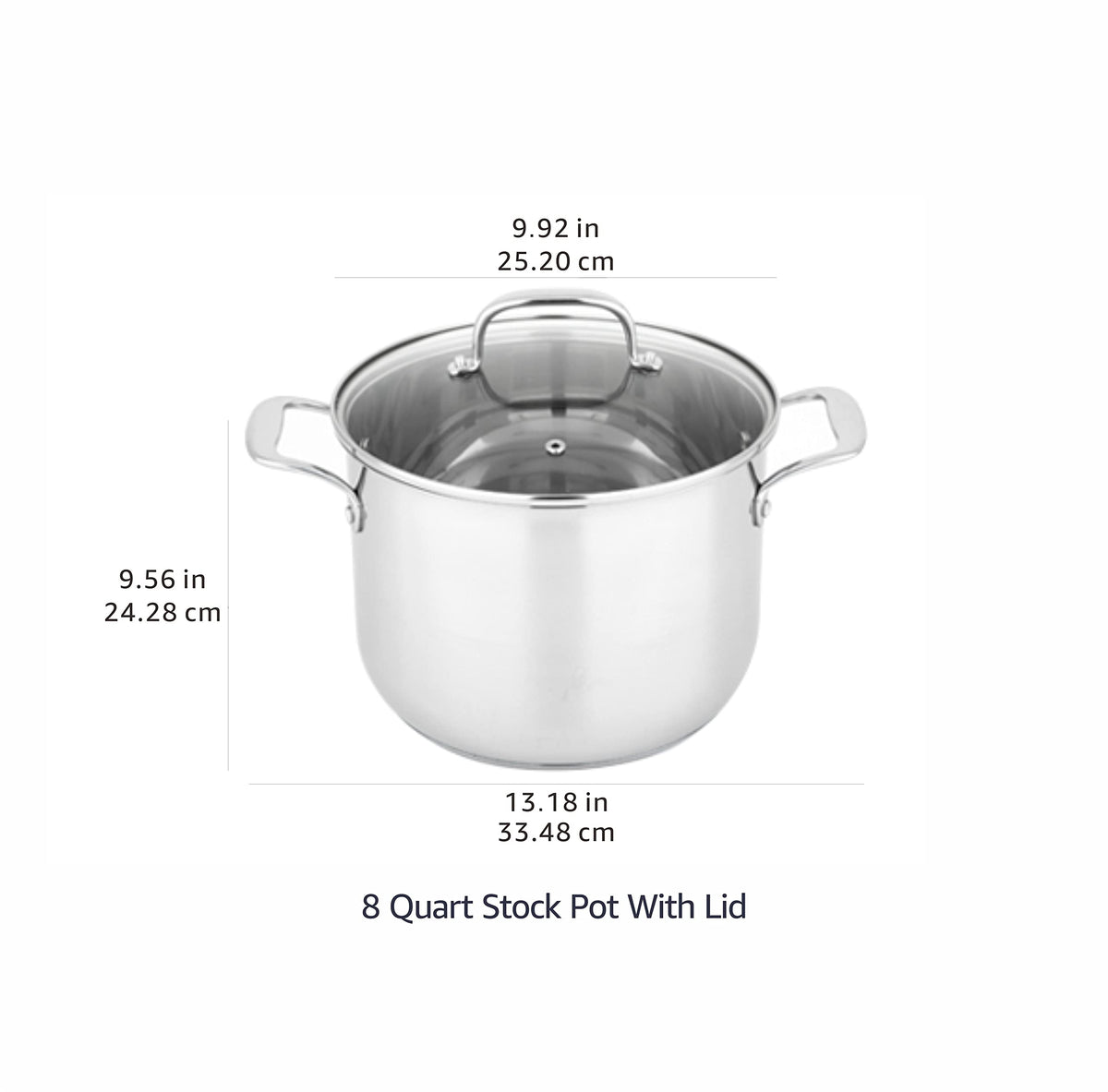 Stainless Steel 8 Quart Stock Pot with Glass Lid A970852