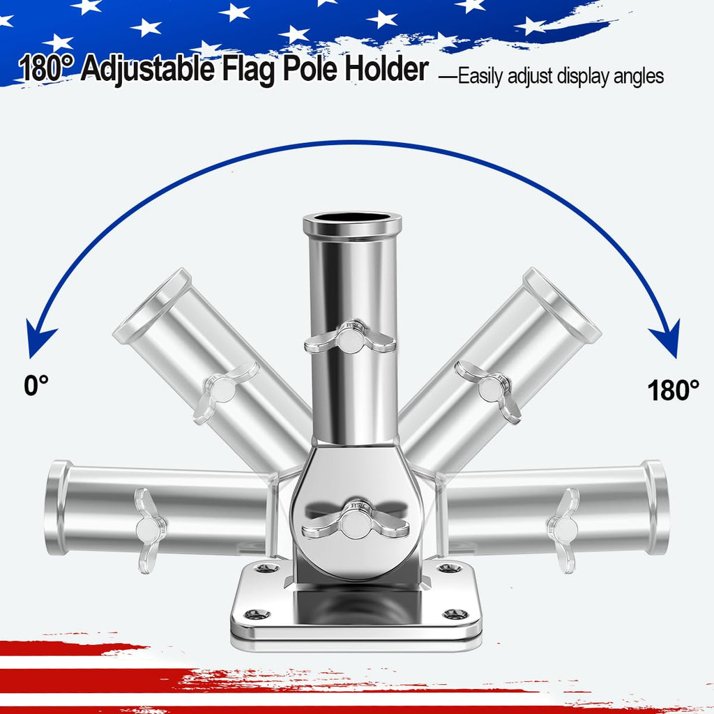 Adjustable 316 Stainless Steel Flag Pole Holder V121326
