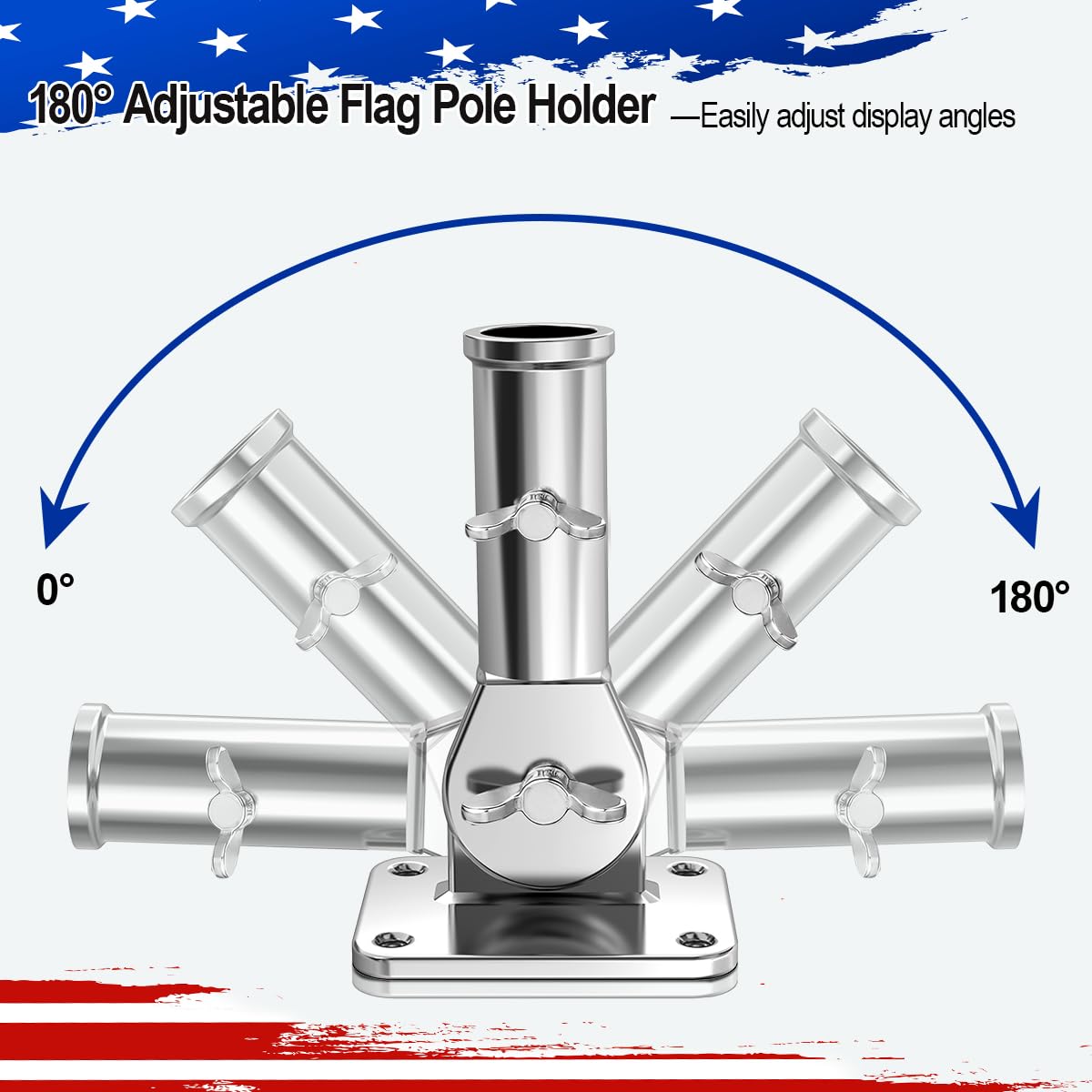 Adjustable 316 Stainless Steel Flag Pole Holder V121326