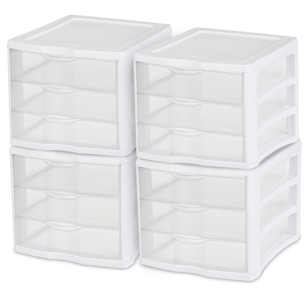 Wide 3-Drawer Storage Unit 4-Pack X28059