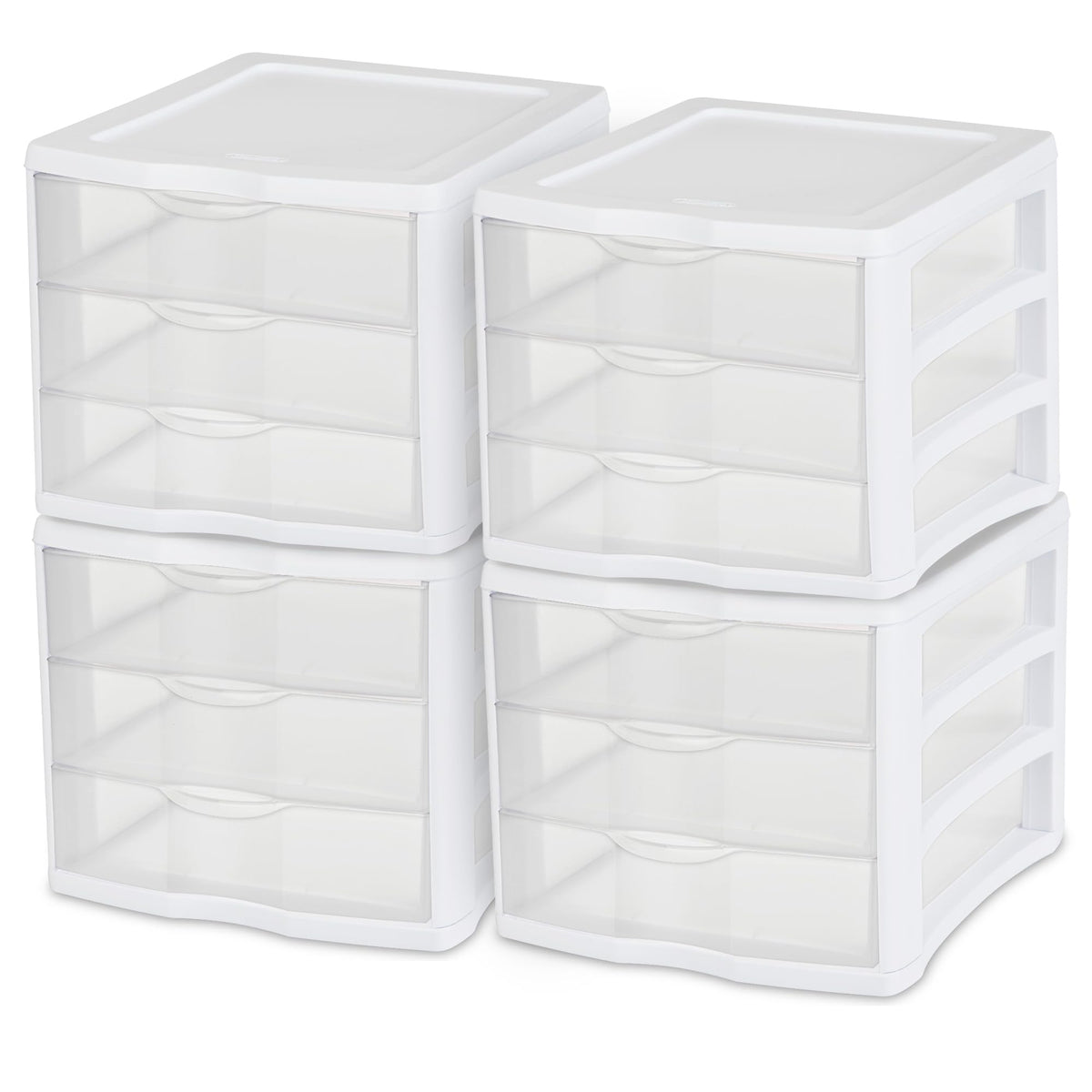 Wide 3-Drawer Storage Unit 4-Pack X28059