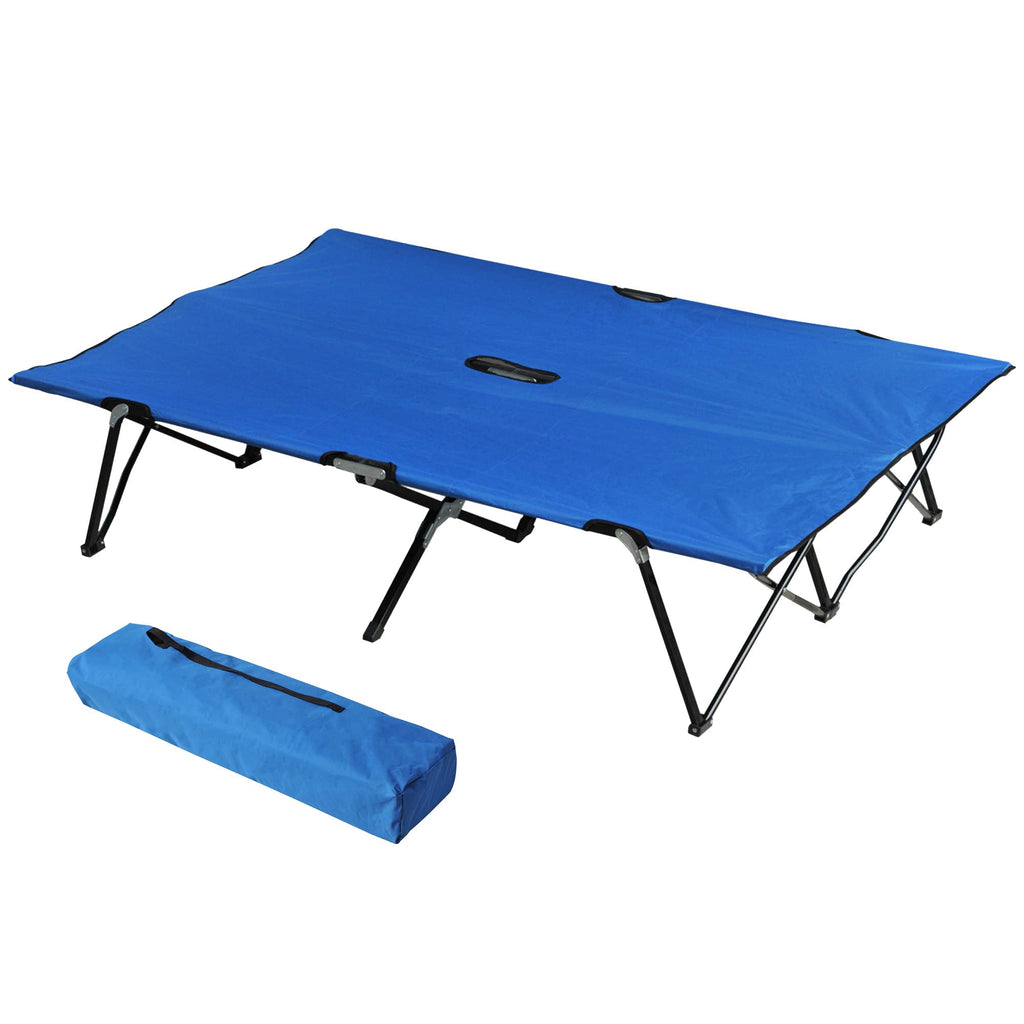 2 Person Folding Camping Cot with Carry Bag D56604