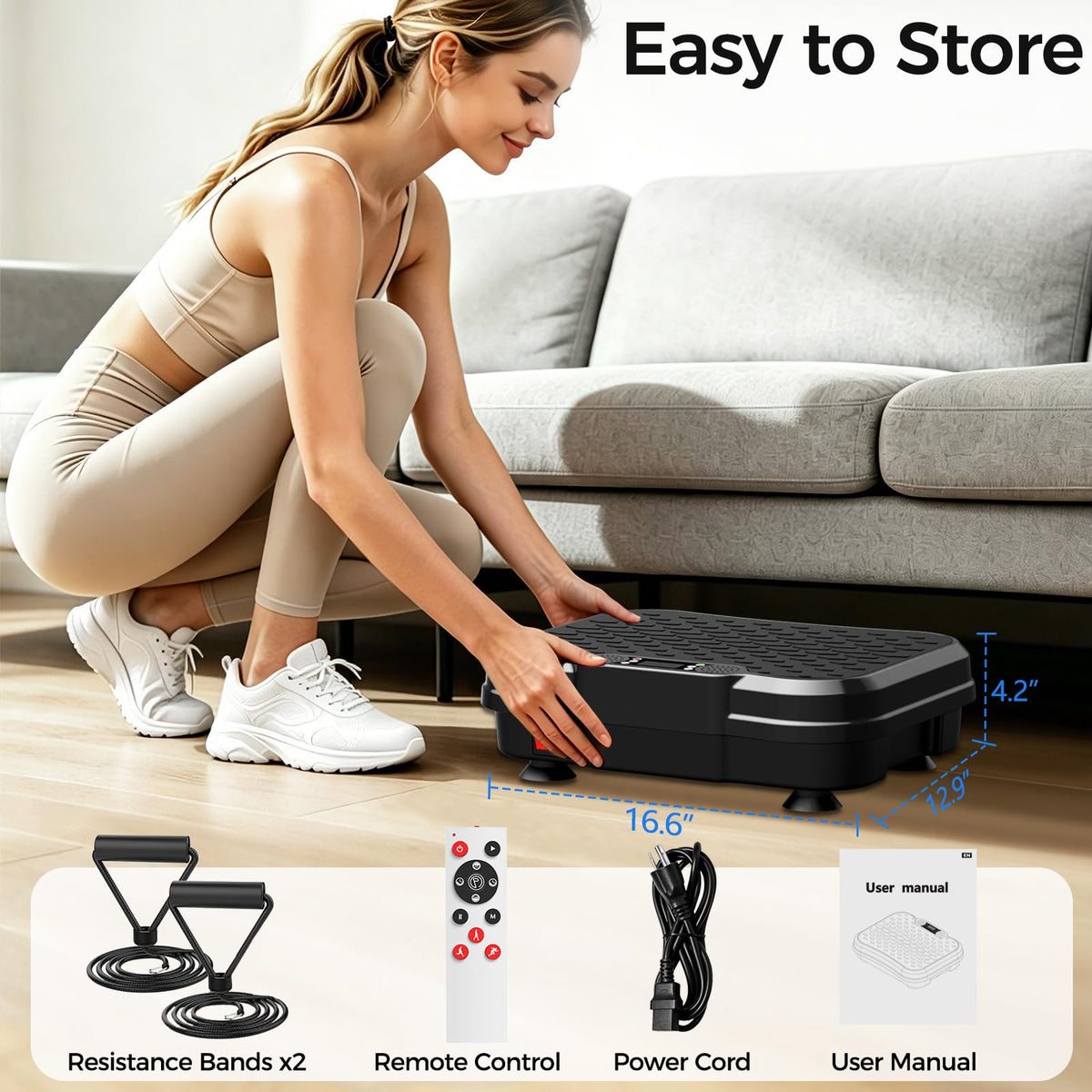 Vibration Plate Exercise Machine with Resistance Bands P860